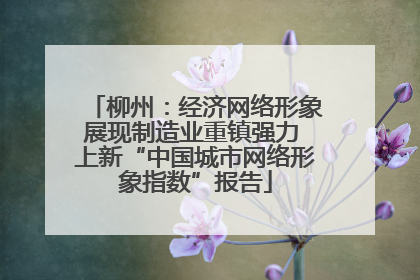 柳州：经济网络形象展现制造业重镇强力 上新“中国城市网络形象指数”报告