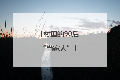 村里的90后“当家人”