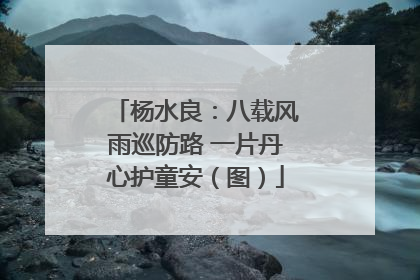 杨水良：八载风雨巡防路 一片丹心护童安（图）