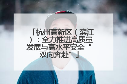 杭州高新区（滨江）：全力推进高质量发展与高水平安全“双向奔赴”