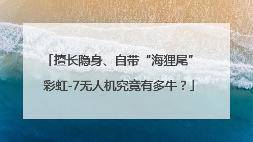 擅长隐身、自带“海狸尾” 彩虹-7无人机究竟有多牛？