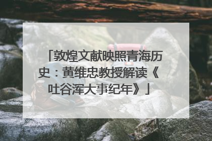 敦煌文献映照青海历史：黄维忠教授解读《吐谷浑大事纪年》