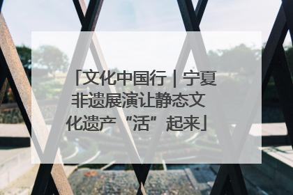 文化中国行｜宁夏 非遗展演让静态文化遗产“活”起来