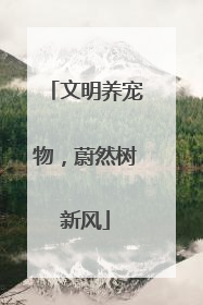 文明养宠物，蔚然树新风