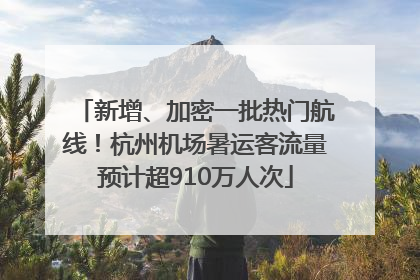 新增、加密一批热门航线！杭州机场暑运客流量预计超910万人次