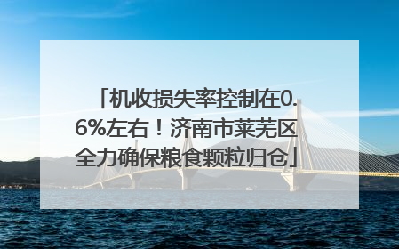 机收损失率控制在0.6%左右！济南市莱芜区全力确保粮食颗粒归仓