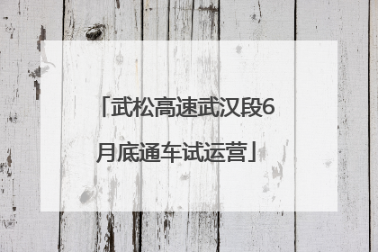 武松高速武汉段6月底通车试运营