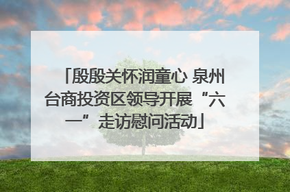 殷殷关怀润童心 泉州台商投资区领导开展“六一”走访慰问活动
