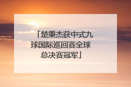 楚秉杰获中式九球国际巡回赛全球总决赛冠军