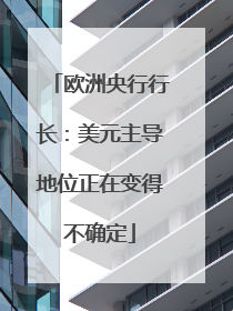 欧洲央行行长：美元主导地位正在变得不确定