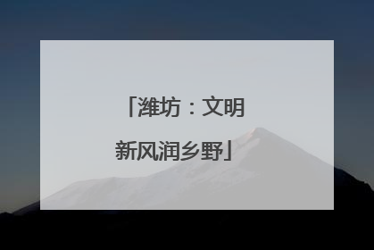 潍坊：文明新风润乡野