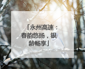 永州高速：春韵悠扬，银龄畅享