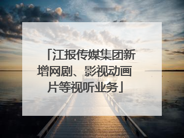 江报传媒集团新增网剧、影视动画片等视听业务