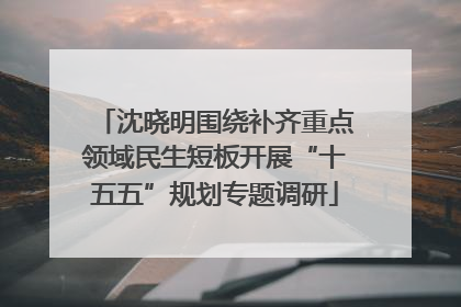 沈晓明围绕补齐重点领域民生短板开展“十五五”规划专题调研