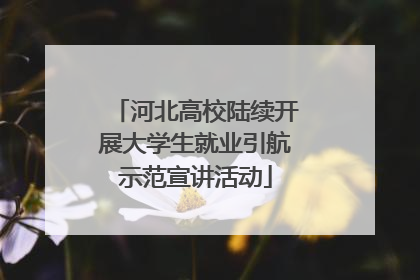 河北高校陆续开展大学生就业引航示范宣讲活动