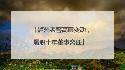 泸州老窖高层变动，履职十年董事离任