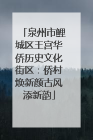 泉州市鲤城区王宫华侨历史文化街区：侨村焕新颜古风添新韵