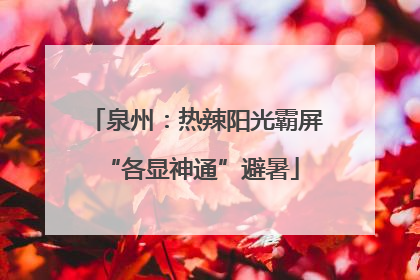 泉州：热辣阳光霸屏 “各显神通”避暑
