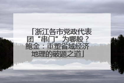 浙江各市党政代表团“串门”为哪般？鲍金：重塑省域经济地理的破题之道