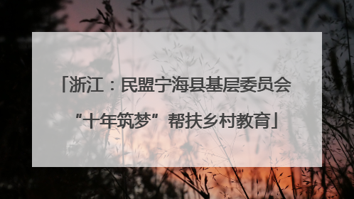 浙江：民盟宁海县基层委员会“十年筑梦”帮扶乡村教育