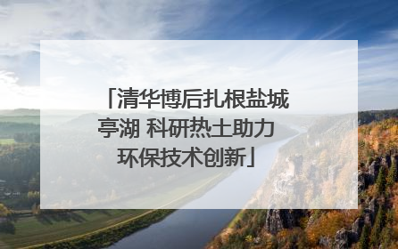 清华博后扎根盐城亭湖 科研热土助力环保技术创新