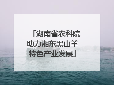 湖南省农科院助力湘东黑山羊特色产业发展
