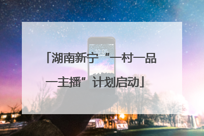 湖南新宁“一村一品一主播”计划启动