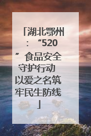 湖北鄂州：“520”食品安全守护行动 以爱之名筑牢民生防线