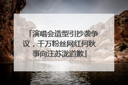 演唱会造型引抄袭争议，千万粉丝网红何秋亊向汪苏泷道歉