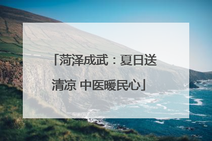 菏泽成武：夏日送清凉 中医暖民心