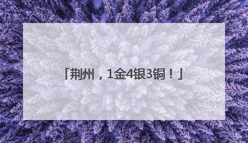 荆州，1金4银3铜！