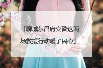 聊城东昌府交警这两场救援行动暖了民心