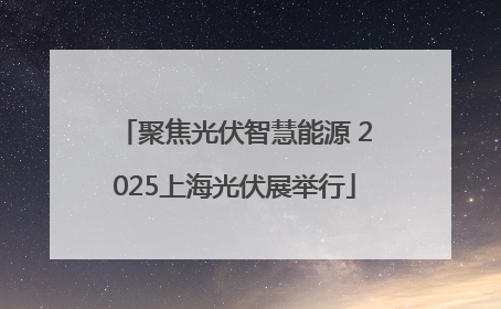 聚焦光伏智慧能源 2025上海光伏展举行