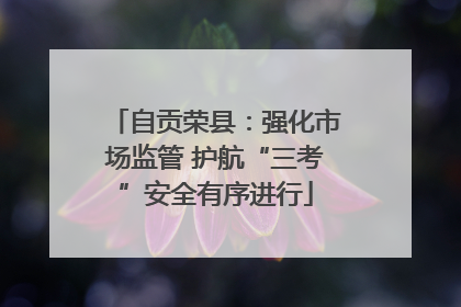 自贡荣县：强化市场监管 护航“三考”安全有序进行