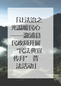 让法治之光温暖民心——溆浦县民政局开展“民法典宣传月” 普法活动