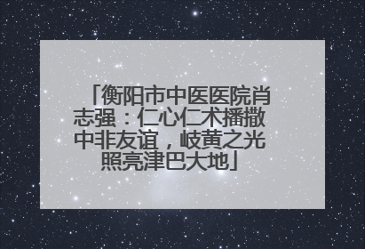 衡阳市中医医院肖志强：仁心仁术播撒中非友谊，岐黄之光照亮津巴大地