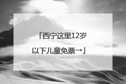 西宁这里12岁以下儿童免票→