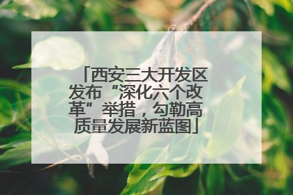 西安三大开发区发布“深化六个改革”举措，勾勒高质量发展新蓝图