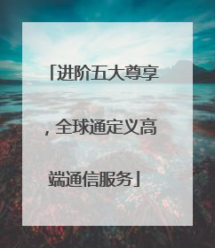 进阶五大尊享，全球通定义高端通信服务
