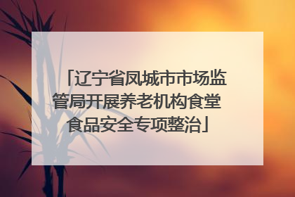 辽宁省凤城市市场监管局开展养老机构食堂食品安全专项整治
