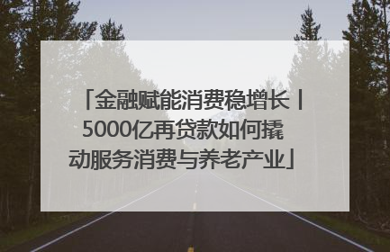 金融赋能消费稳增长丨5000亿再贷款如何撬动服务消费与养老产业