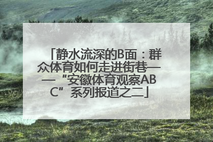 静水流深的B面：群众体育如何走进街巷——“安徽体育观察ABC”系列报道之二