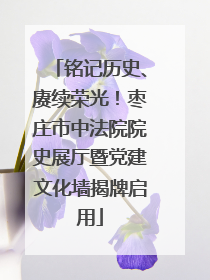 铭记历史、赓续荣光！枣庄市中法院院史展厅暨党建文化墙揭牌启用