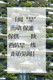 闻“旱”而动 保灌保供——陕西抗旱一线走访见闻