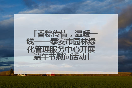 香粽传情，温暖一线——泰安市园林绿化管理服务中心开展端午节慰问活动