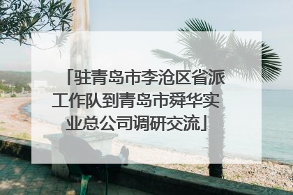 驻青岛市李沧区省派工作队到青岛市舜华实业总公司调研交流