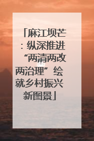 麻江坝芒：纵深推进“两清两改两治理”绘就乡村振兴新图景