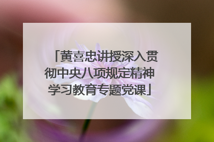 黄喜忠讲授深入贯彻中央八项规定精神学习教育专题党课