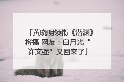 黄晓明领衔《潜渊》将播 网友：白月光“许文强”又回来了