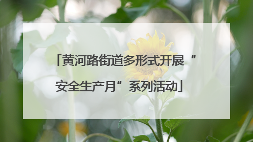 黄河路街道多形式开展“安全生产月”系列活动